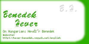 benedek hever business card